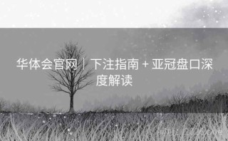 华体会官网｜下注指南 + 亚冠盘口深度解读