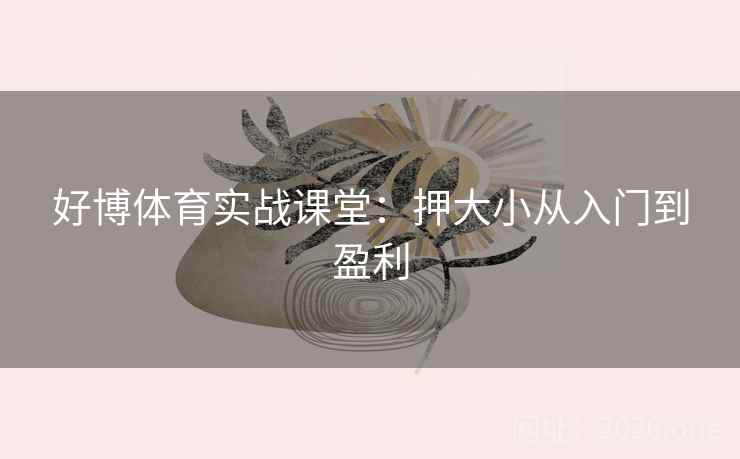好博体育实战课堂：押大小从入门到盈利  第2张